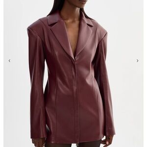 Lamarque Burgundy Leather Blazer